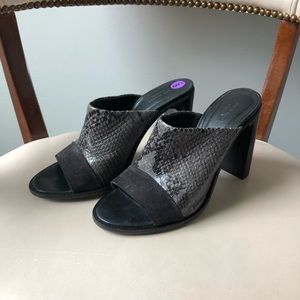 Rag & Bone black/grey snake print chunky heels